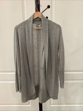 RD Style Light Gray Open-Front Shawl Collar Cardigan